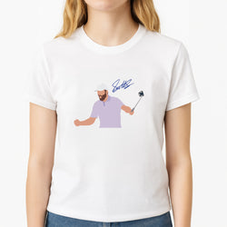 Scheffler Signature Unisex T-Shirt, worn by a female model