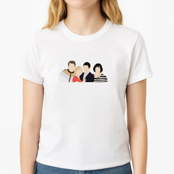 Cast Unisex T-Shirt, worn by a female model