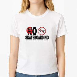 Go Skateboarding - Skate Aesthetic  Unisex T-Shirt, worn by a female model