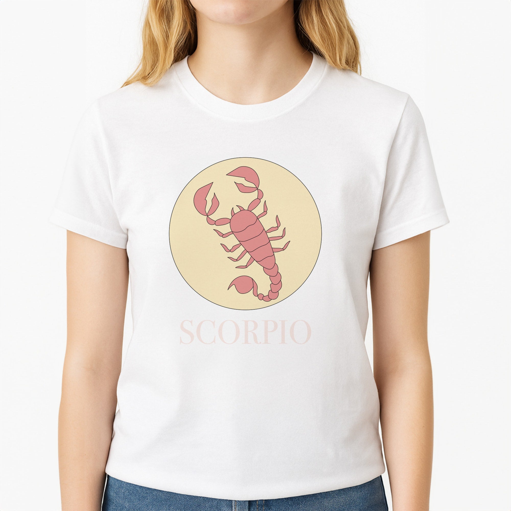 Scorpio - Tarot Cards Unisex T-Shirt, worn by a female model
