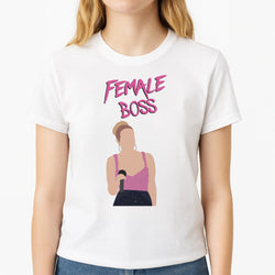 Female Boss - Unisex T-Shirt, worn by a female model
