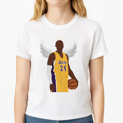 Kobe with wings - Basketball Unisex T-Shirt, worn by a female model