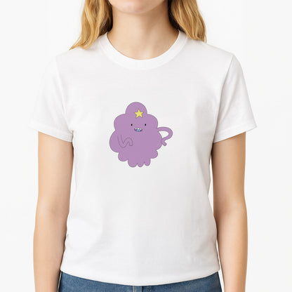Lumpy Space Princess Unisex T-Shirt, worn by a female model