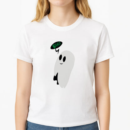 Halloween Pattern 2 Unisex T-Shirt, worn by a female model
