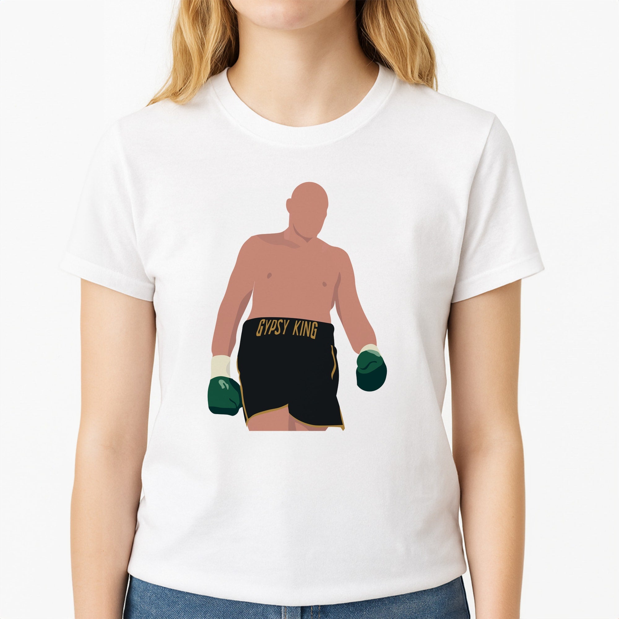 Fury - Boxing Unisex T-Shirt, worn by a female model
