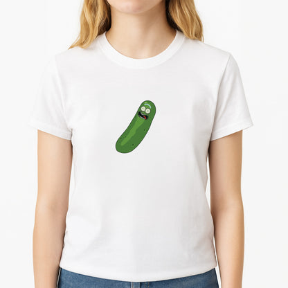 Pickle Rick - RAM Unisex T-Shirt, worn by a female model