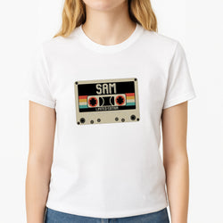 Cassette Tape - Fender Unisex T-Shirt, worn by a female model