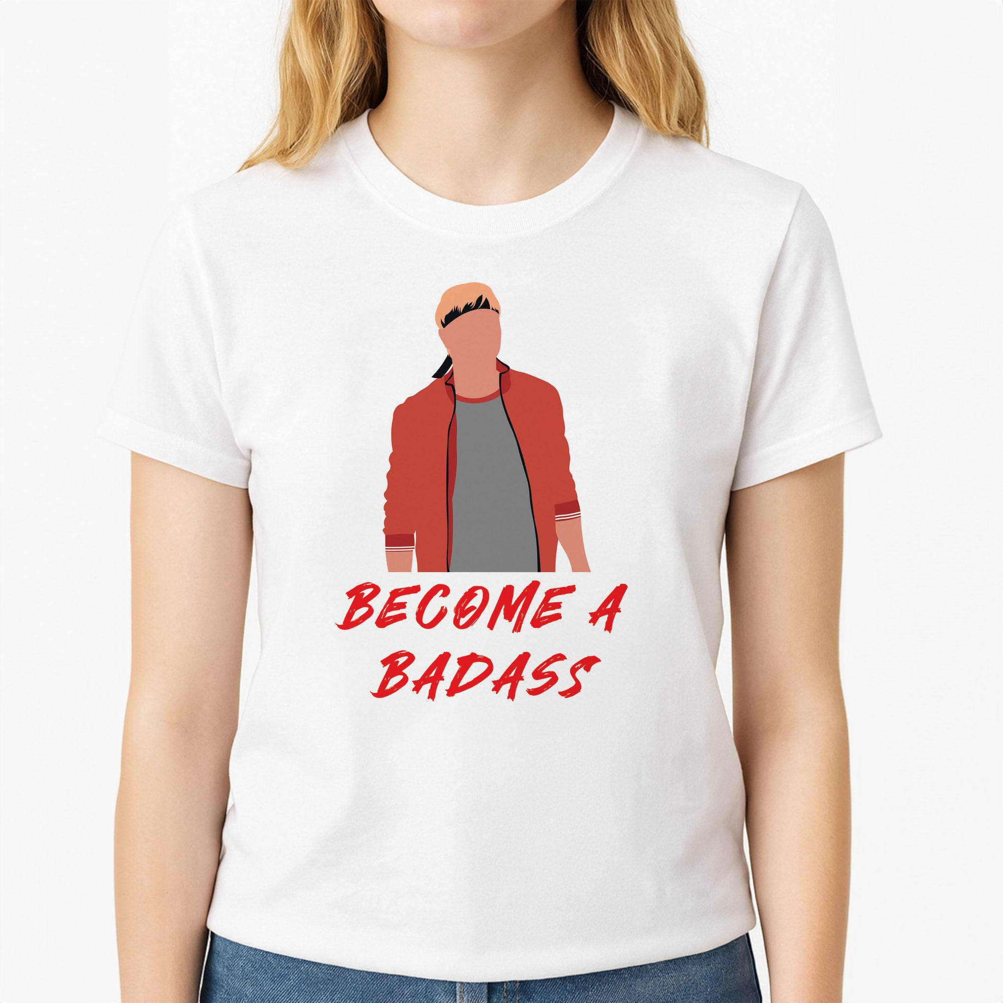 Become A Badass Unisex T-Shirt, worn by a female model