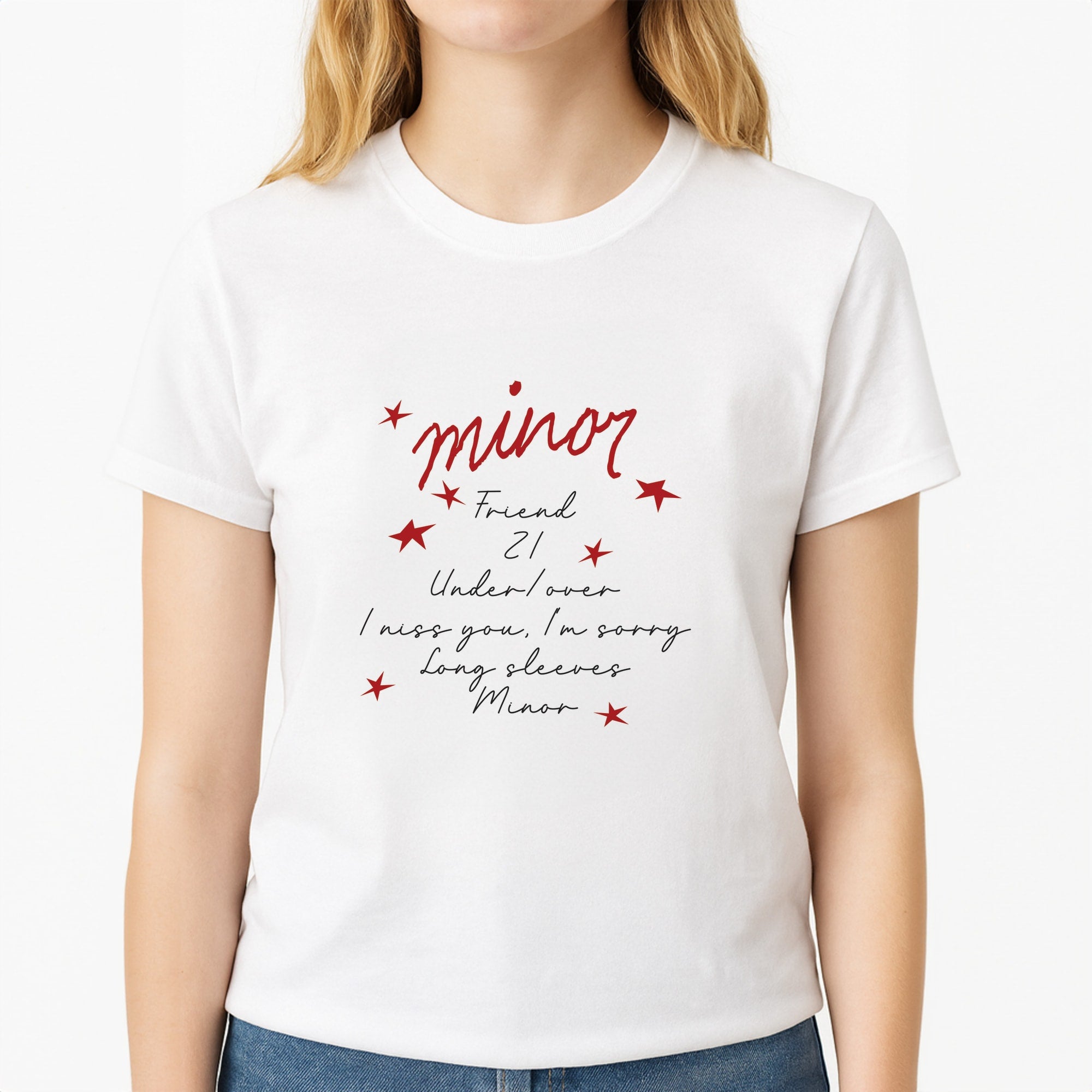 Friend 21 - Abrams Unisex T-Shirt, worn by a female model