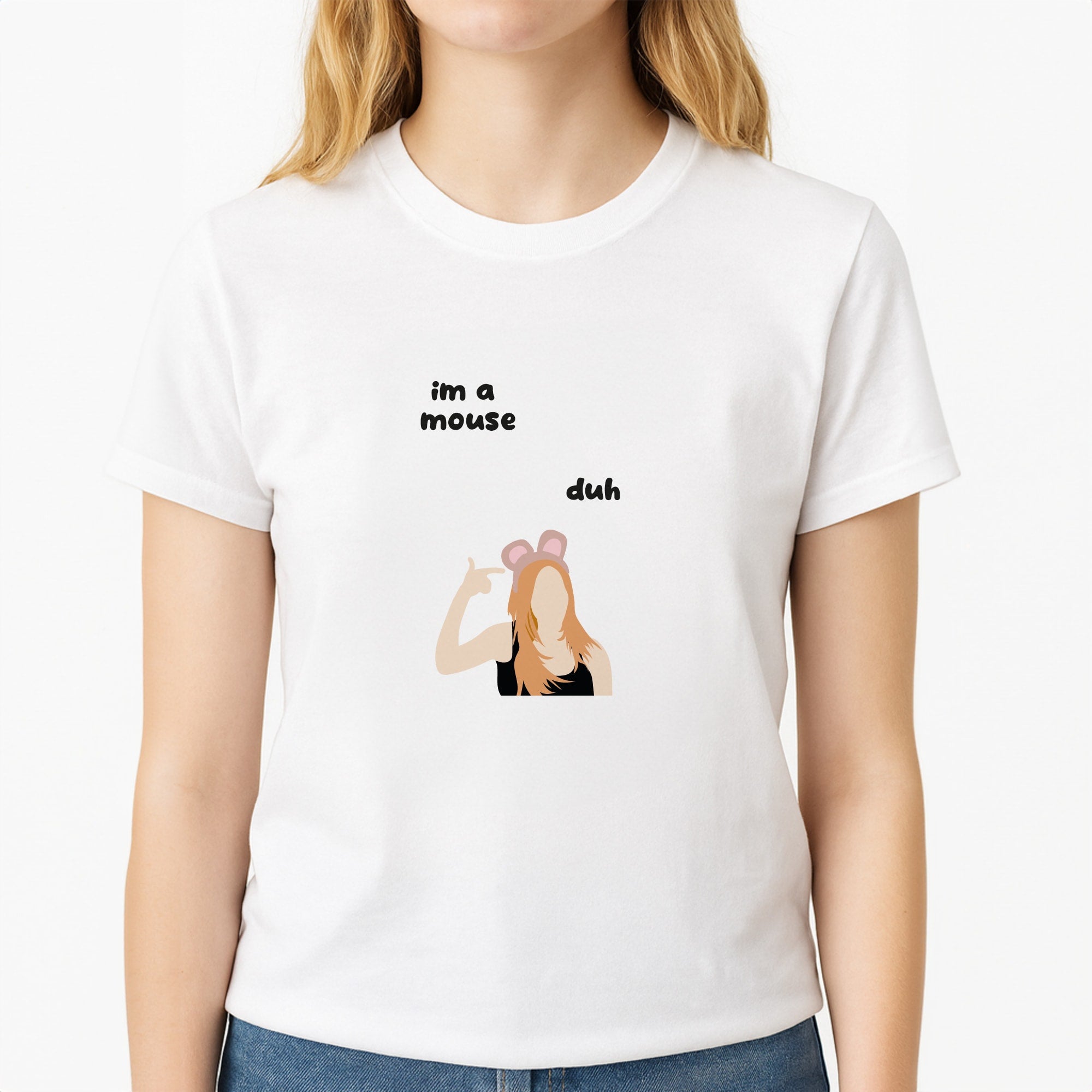 I'm a mouse Halloween - Mean Girls Unisex T-Shirt, worn by a female model