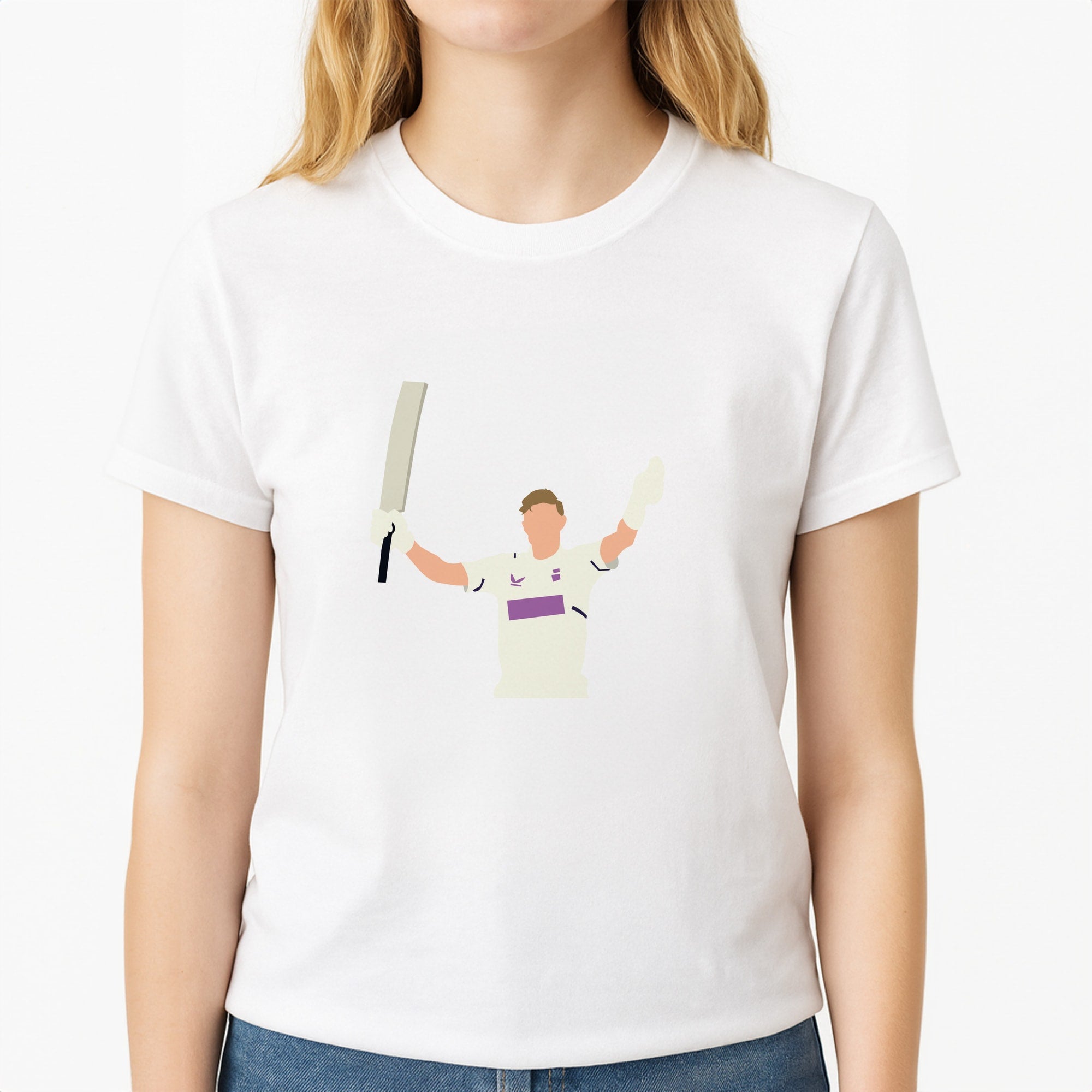 Root - Cricket Unisex T-Shirt, worn by a female model