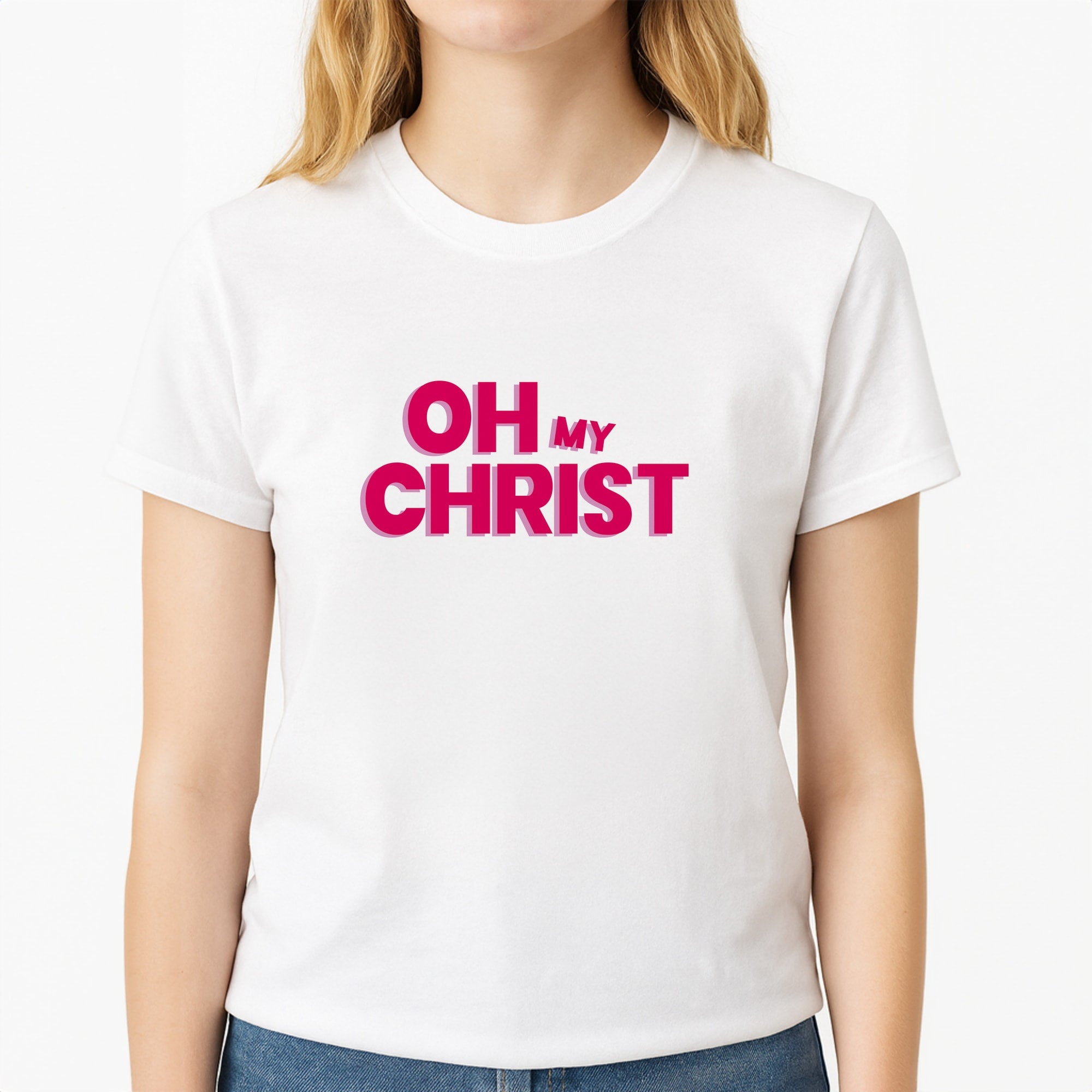 Oh My Unisex T-Shirt, worn by a female model