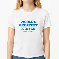 World's Greatest Farter  Unisex T-Shirt, worn by a female model