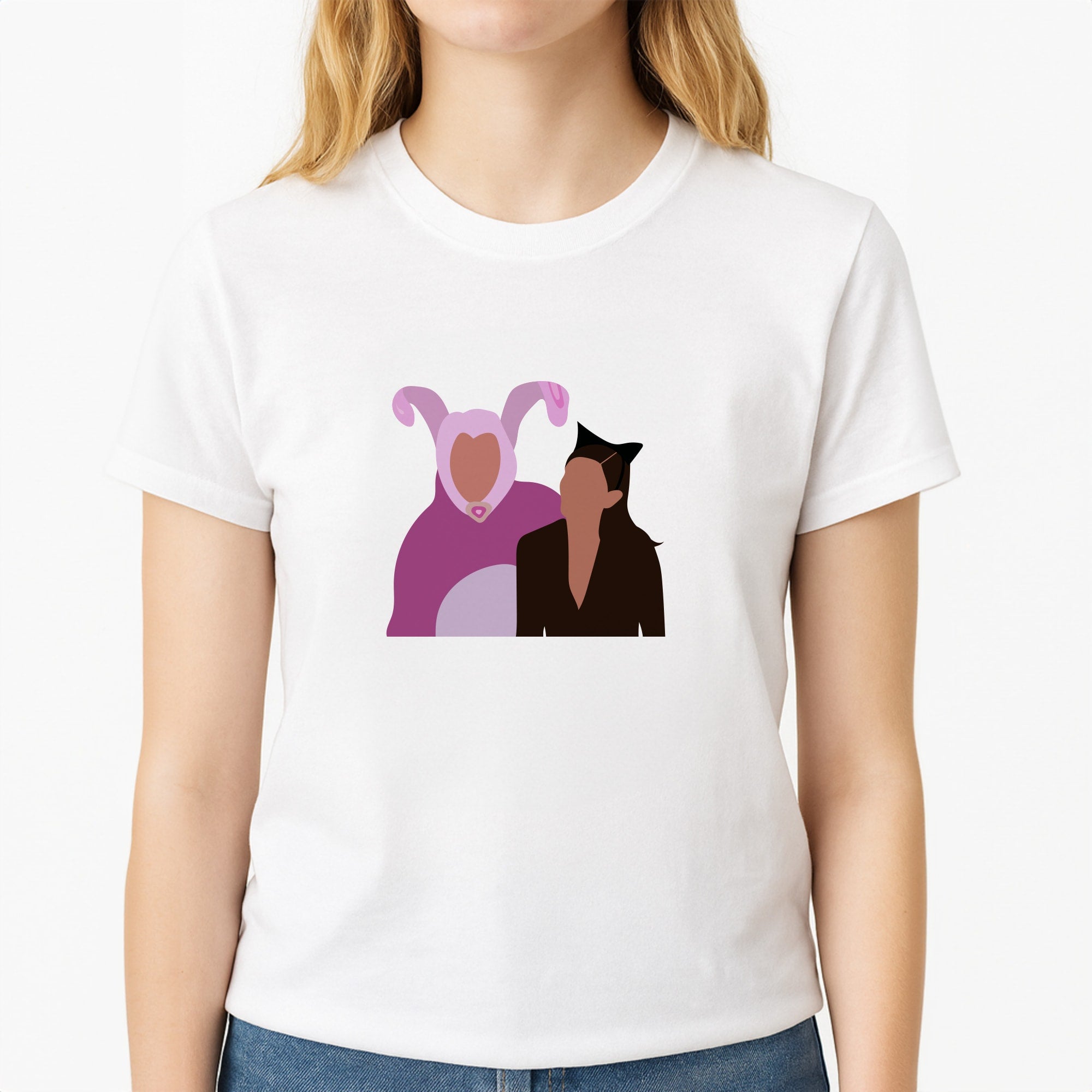 A Geller Halloween Unisex T-Shirt, worn by a female model