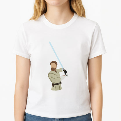 Kenobi Faceless Unisex T-Shirt, worn by a female model