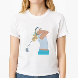 Thompson - Golf Unisex T-Shirt, worn by a female model