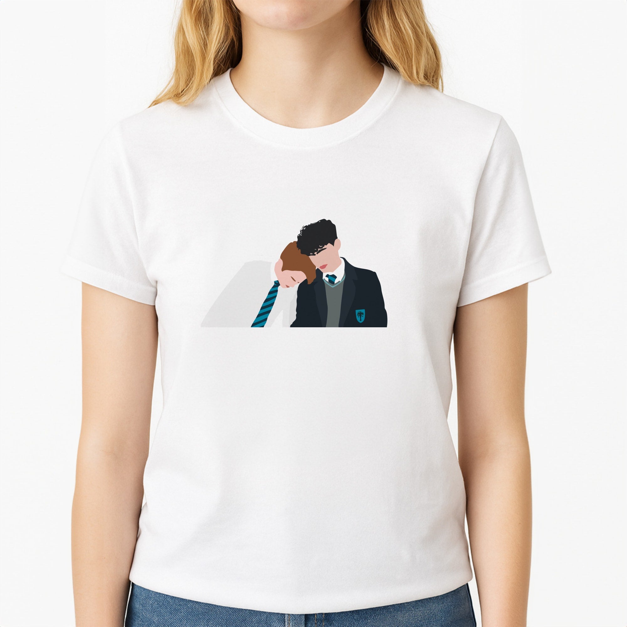 Nick And Charlie School Clothes - Heart TV Unisex T-Shirt, worn by a female model