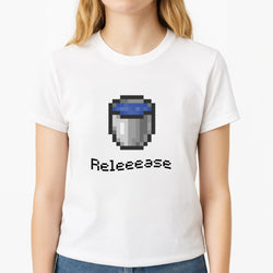 Release Unisex T-Shirt, worn by a female model