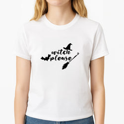 Witch Please - Halloween Unisex T-Shirt, worn by a female model