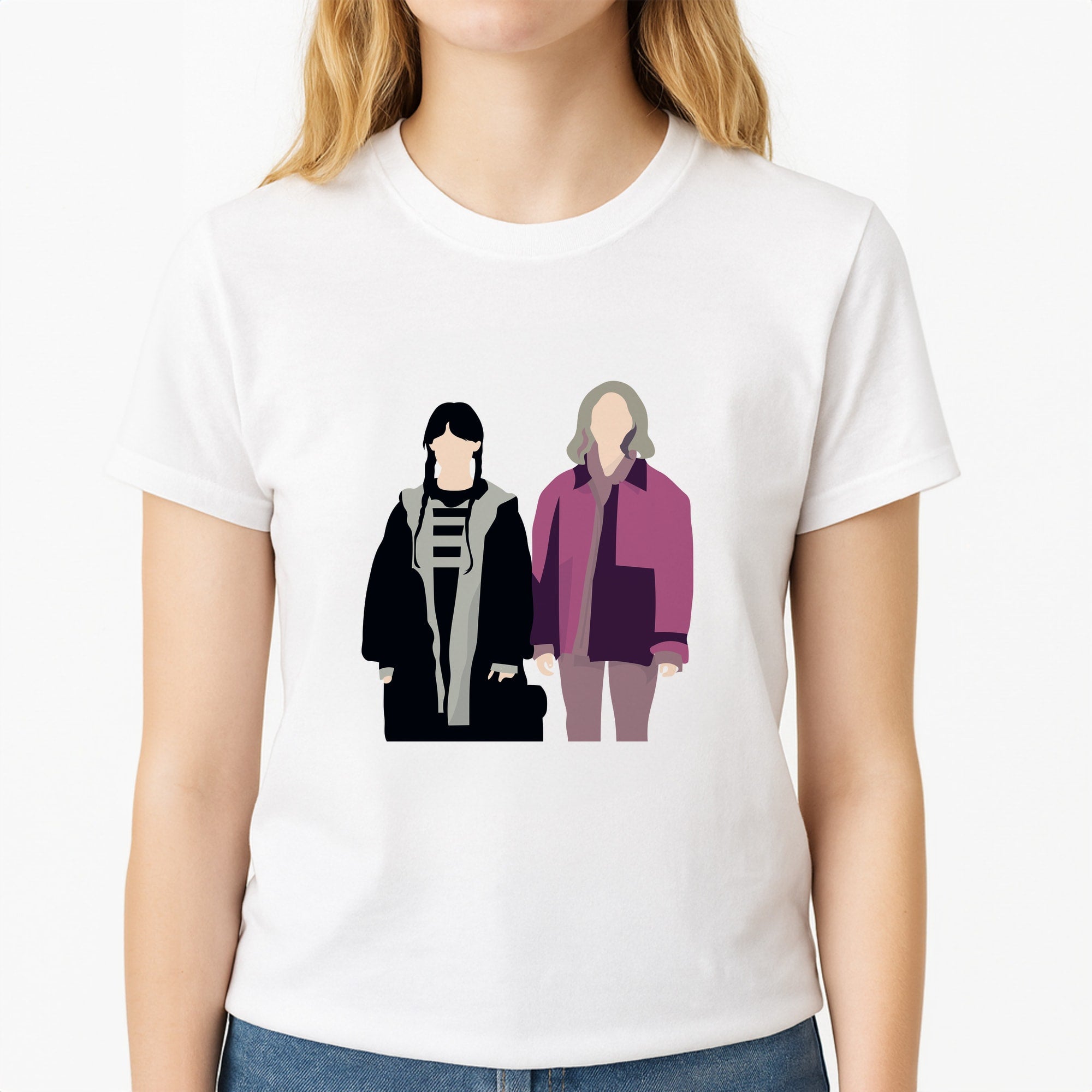 Wednesday And Wednesday Unisex T-Shirt, worn by a female model