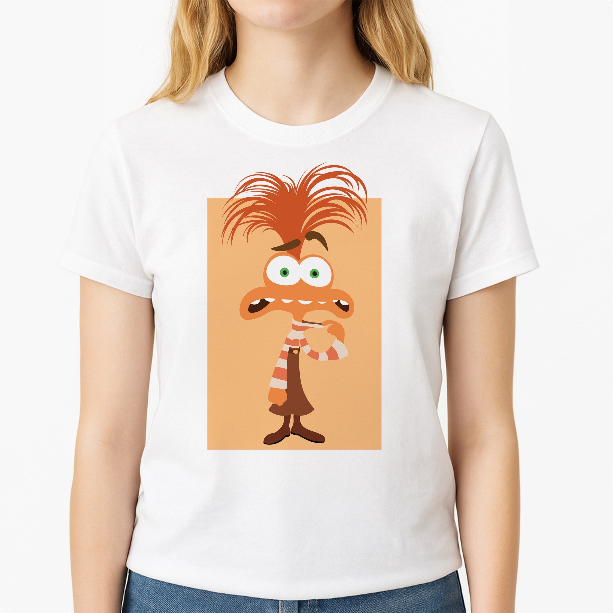 Anxiety - Inside Out Unisex T-Shirt, worn by a female model