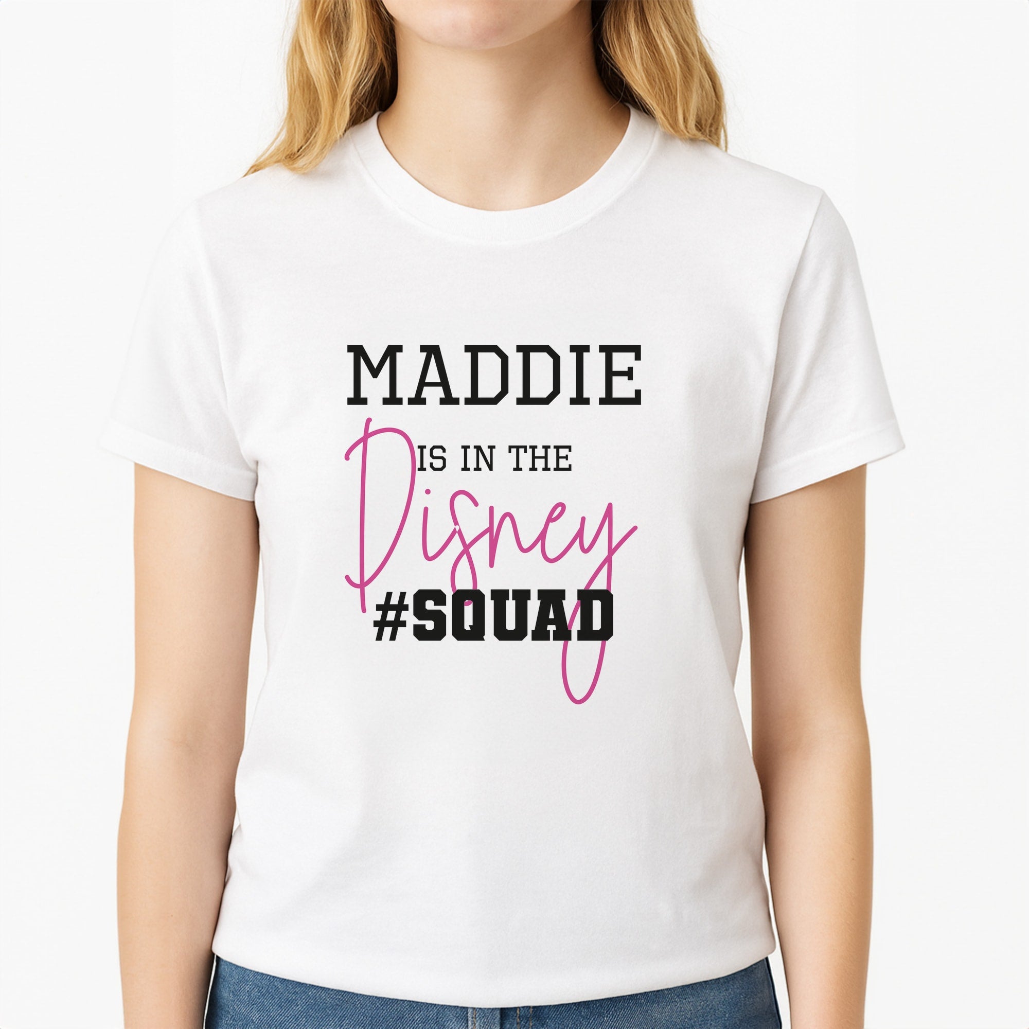 Fairytale Squad - Personalised Fairytale Unisex T-Shirt, worn by a female model