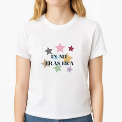 In My Eras Era - Taylor Unisex T-Shirt, worn by a female model