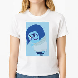 Sadness - Inside Out Unisex T-Shirt, worn by a female model