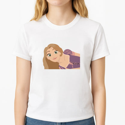 Rapunzel Unisex T-Shirt, worn by a female model