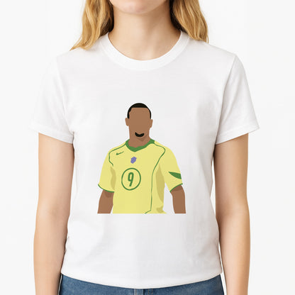 R9 Ronaldo - Football Unisex T-Shirt, worn by a female model