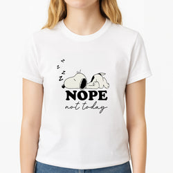 Nope, Not Today Unisex T-Shirt, worn by a female model