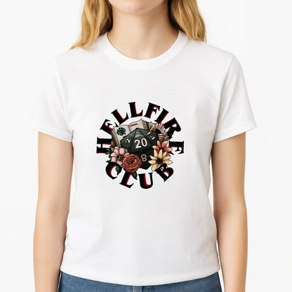 Hellfire Club Unisex T-Shirt, worn by a female model
