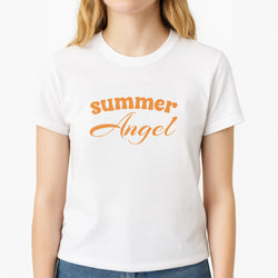 Summer Angel Unisex T-Shirt, worn by a female model