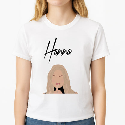 Hanna - PLL Unisex T-Shirt, worn by a female model