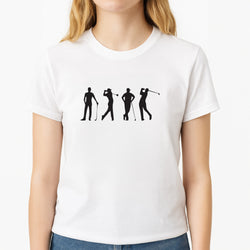Golf Silhouettes Unisex T-Shirt, worn by a female model