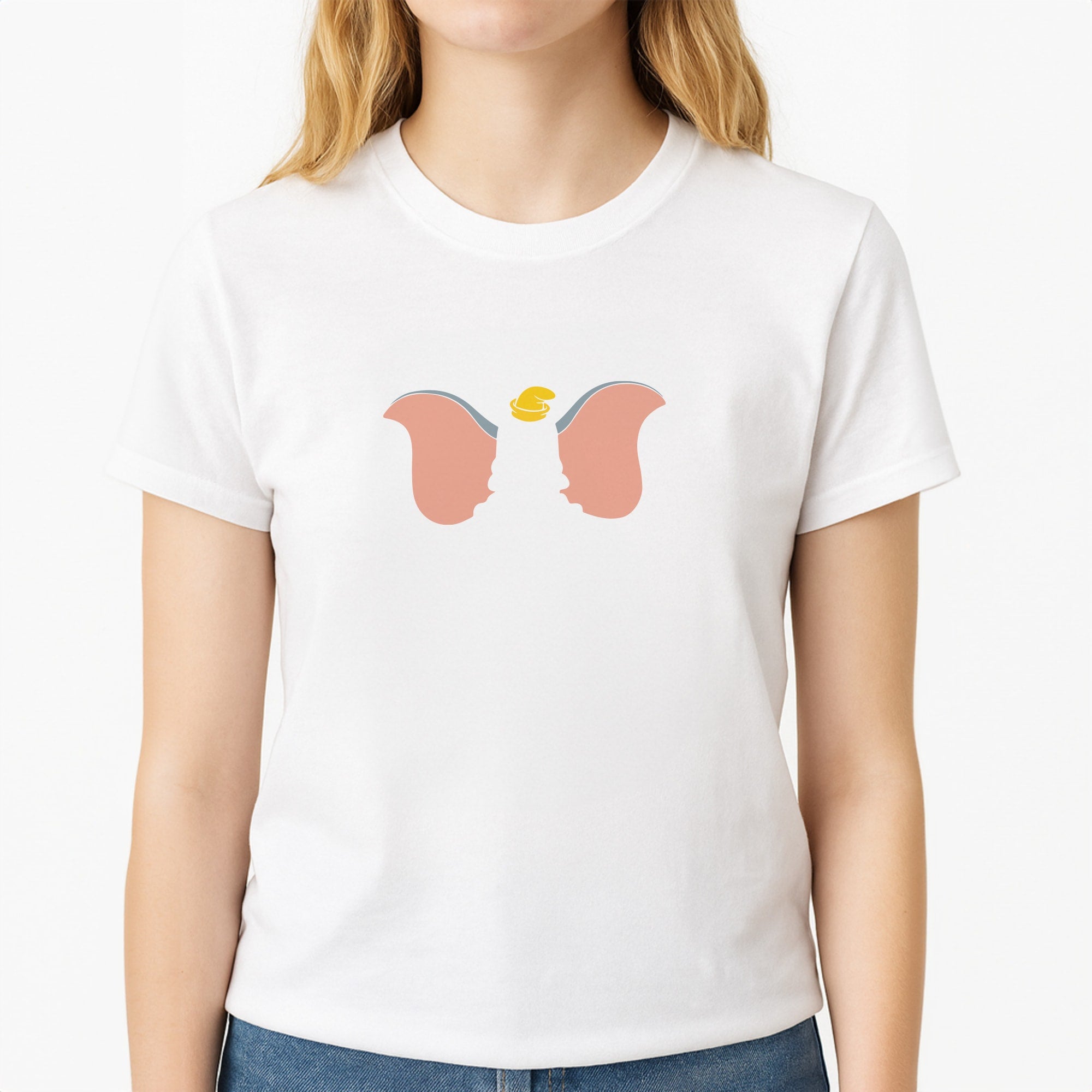 Dumbo Unisex T-Shirt, worn by a female model