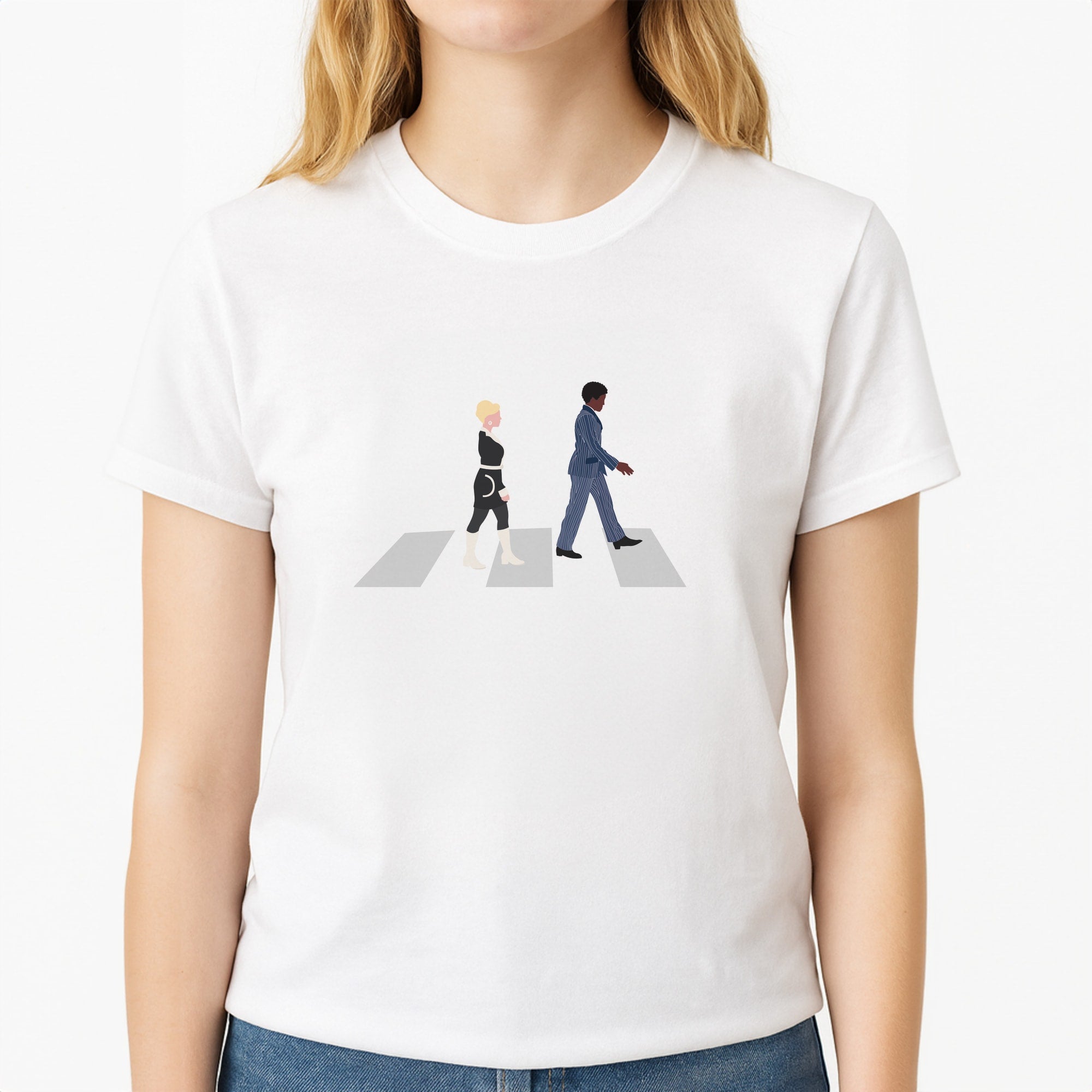 Music Walk - Doctor Who Unisex T-Shirt, worn by a female model