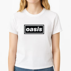 Band Name Unisex T-Shirt, worn by a female model
