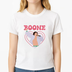 Boone Heart Unisex T-Shirt, worn by a female model
