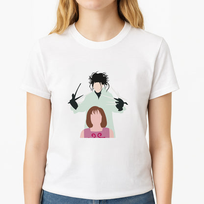 Standing - Scissorhands Unisex T-Shirt, worn by a female model