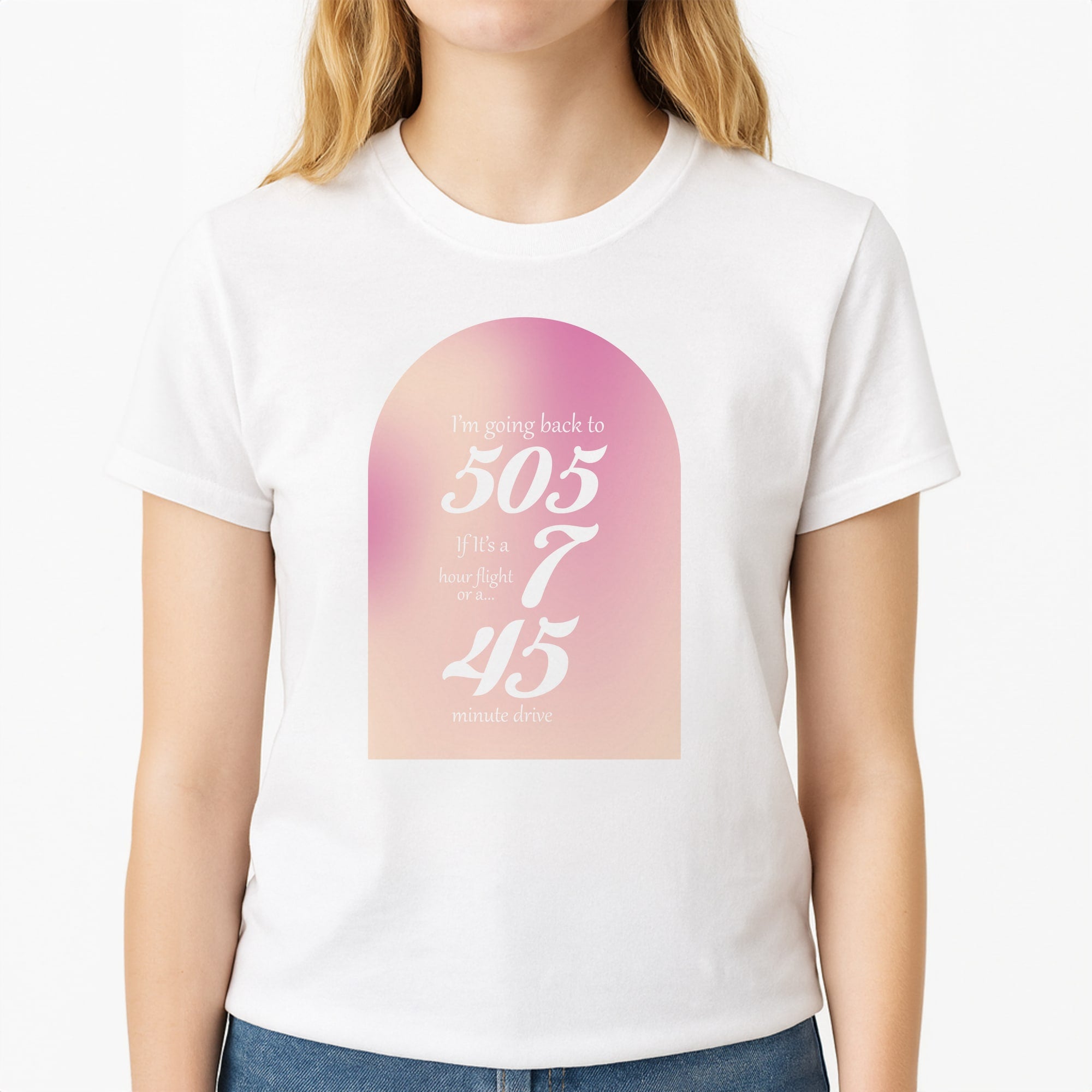 I'm Going Back To 505 - Arctic Monkeys Unisex T-Shirt, worn by a female model
