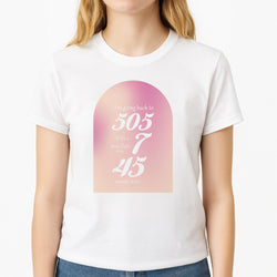I'm Going Back To 505 - Arctic Monkeys Unisex T-Shirt, worn by a female model