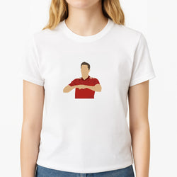 Van Persie - Football Unisex T-Shirt, worn by a female model