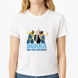 Donna And The Dynamos Unisex T-Shirt, worn by a female model