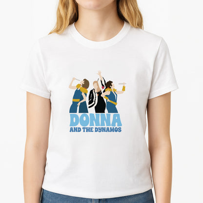 Donna And The Dynamos Unisex T-Shirt, worn by a female model