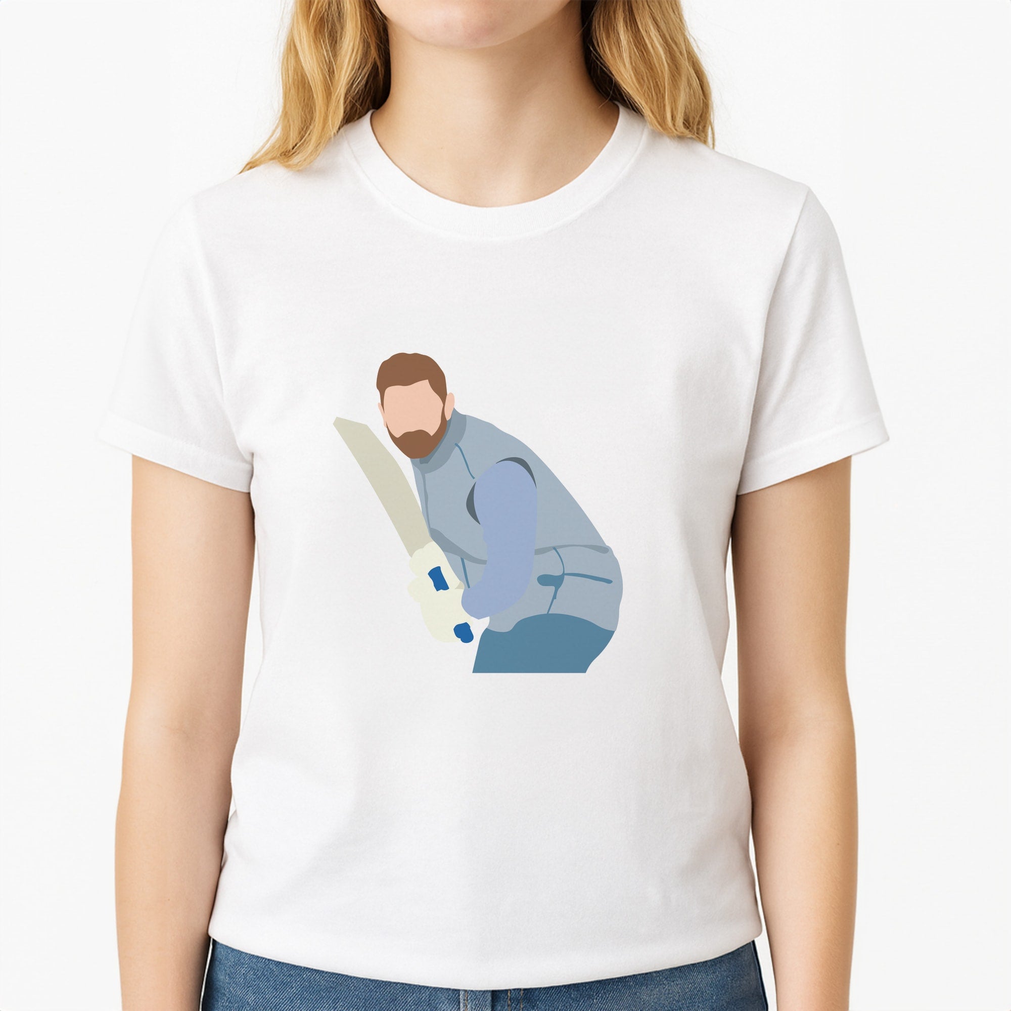 Bairstow - Cricket Unisex T-Shirt, worn by a female model