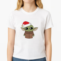 Baby Yoda Unisex T-Shirt, worn by a female model