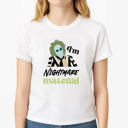 I'm Nightmare Material Unisex T-Shirt, worn by a female model