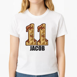 Eleven - Personalised Stranger Unisex T-Shirt, worn by a female model