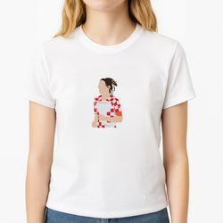 Modric - Football Unisex T-Shirt, worn by a female model